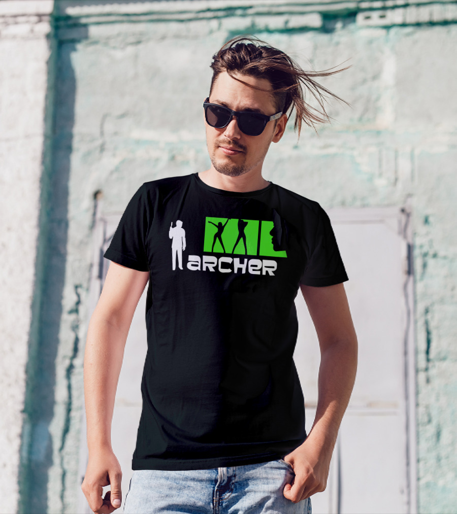 Archer Sterling Super Spy Silhouettes And Green Profiles T-Shirt