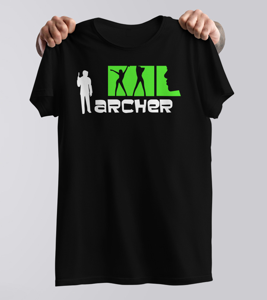 Archer Sterling Super Spy Silhouettes And Green Profiles T-Shirt