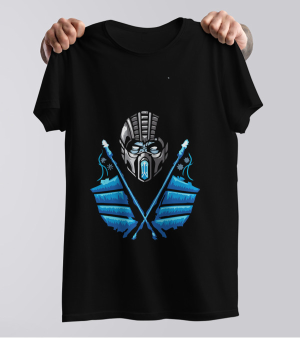 Sub Zero Mortal Kombat Mask And Ice Axes Iconic T-Shirt