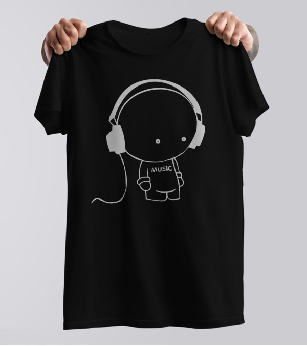 Summer Top Fashion Music Headphones Character T-Shirt