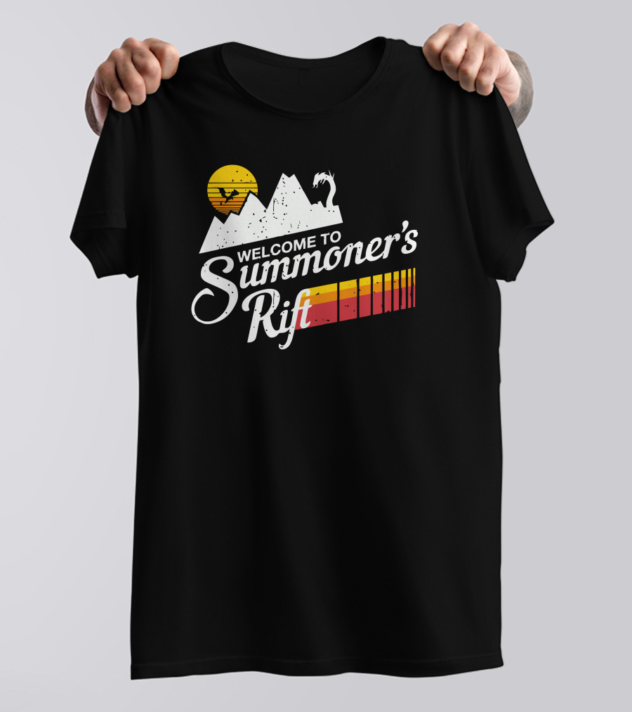 Welcome To Summoner's Rift Retro Mountain Sunset T-Shirt