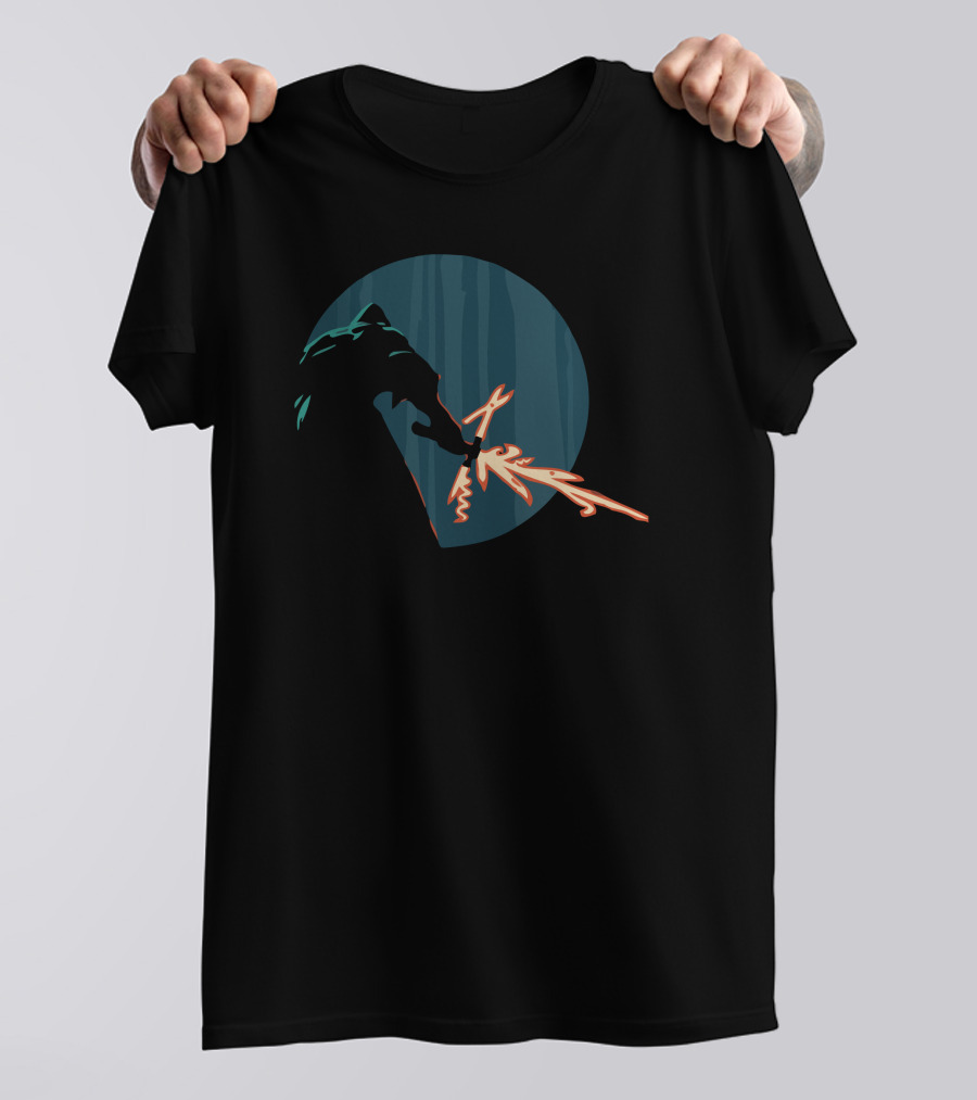 Swiss Army Saber Nightscape Warrior With Radiant Blade T-Shirt