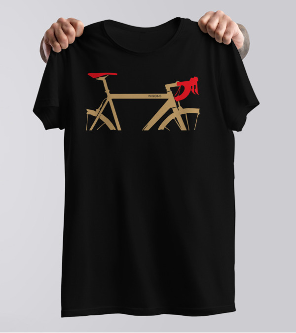 Team Wiggins Pro Cycling Bike Wiggins Frame Red Accents T-Shirt