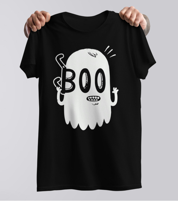 Boo Awkward Ghost Holding Eyeglasses T-Shirt