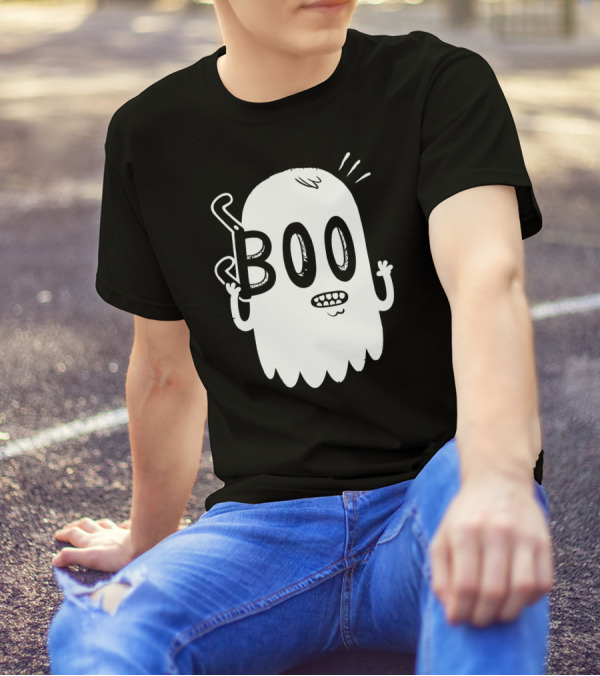 Boo Awkward Ghost Holding Eyeglasses T-Shirt