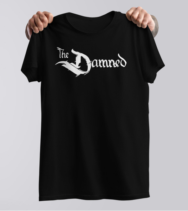 The Damned Logo Gothic Style Text Band Merchandise T-Shirt