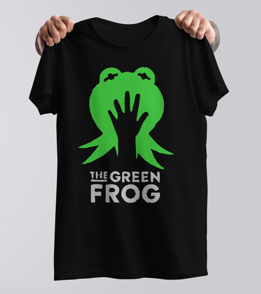 THE GREEN FROG Silhouette Hand Frog Image T-Shirt