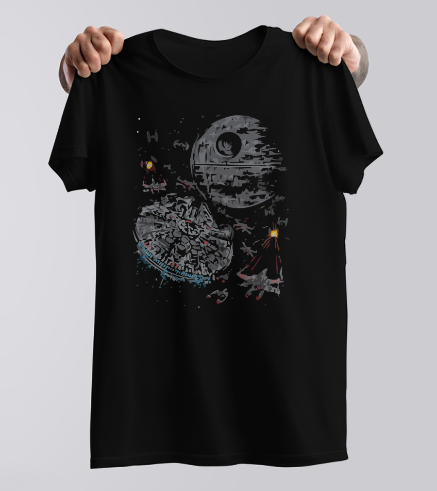 The Last Great Battle Star Wars Death Star Millennium Falcon Space Scene T-Shirt