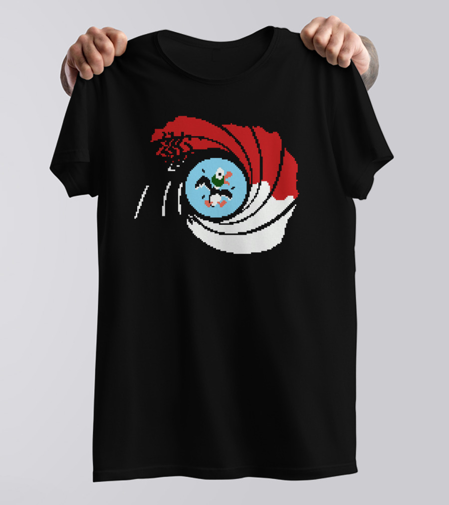 The Man With The Golden Zapper Duck NES Gun Barrel 8-Bit Retro T-Shirt