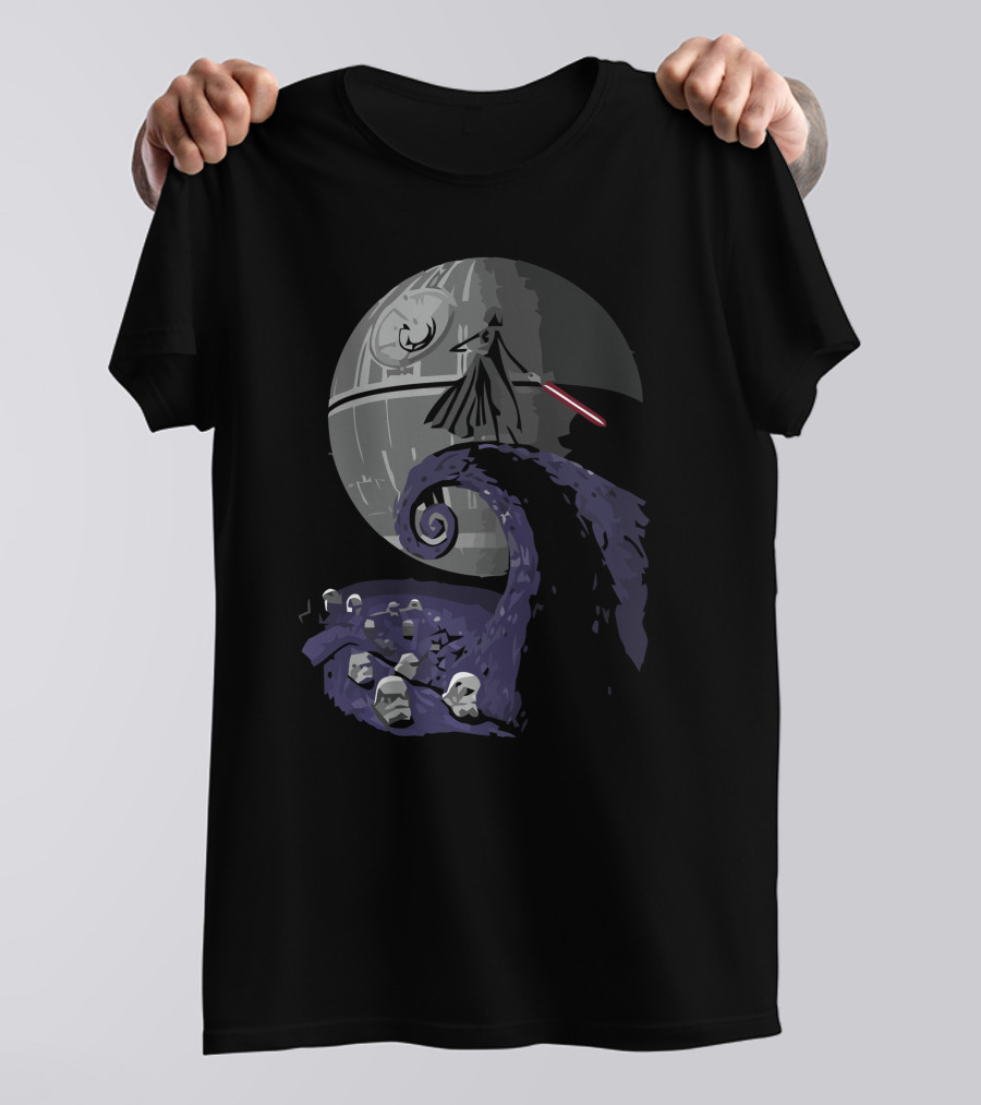 The Nightmare Before Empire Death Star Meets Twisted Hill With Sith Lord And Stormtroopers T-Shirt