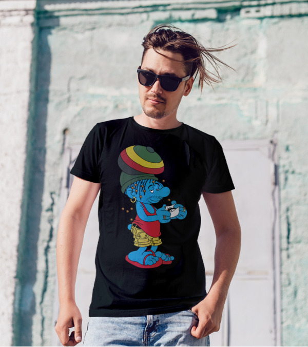 The Smurf Marley Rasta Vibes Reggae Character T-Shirt