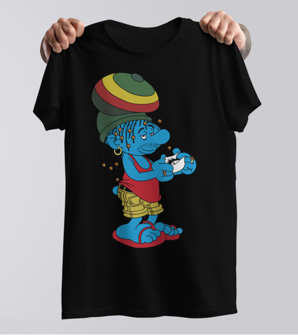The Smurf Marley Rasta Vibes Reggae Character T-Shirt