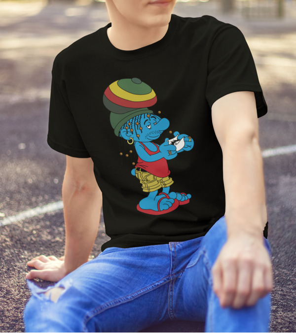 The Smurf Marley Rasta Vibes Reggae Character T-Shirt