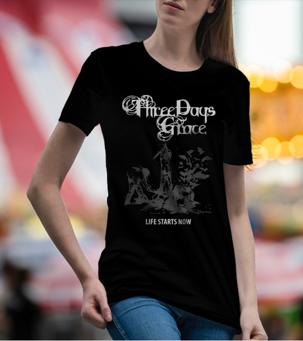 Three Days Grace Life Starts Now Gothic Band T-Shirt