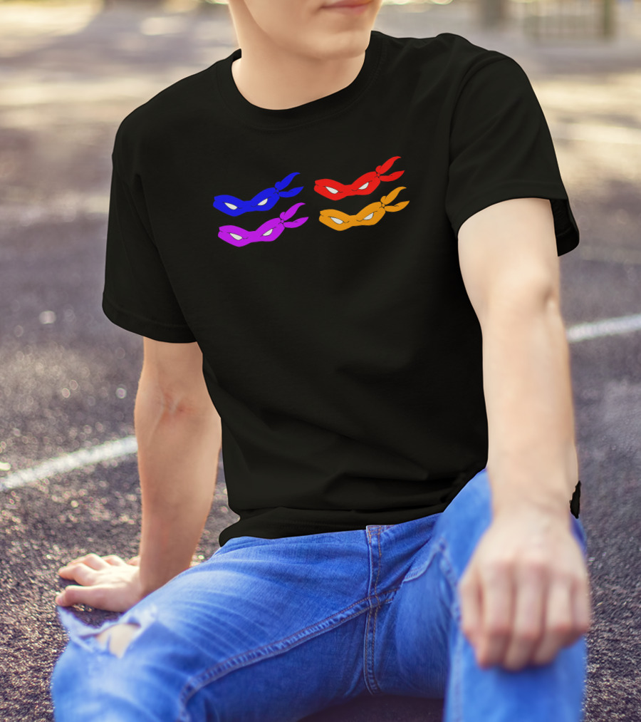 Tmnt Teenage Mutant Ninja Turtles Masks Blue Red Purple Orange T-Shirt