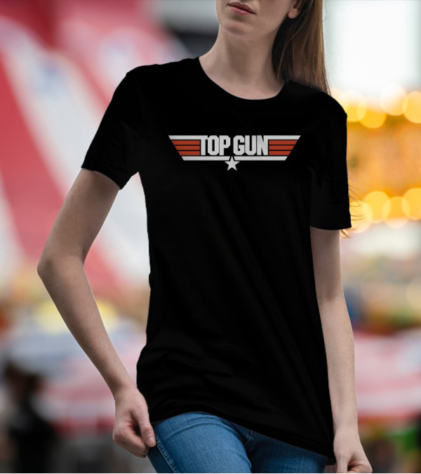 Top Gun Logo Star Red Stripes T-Shirt