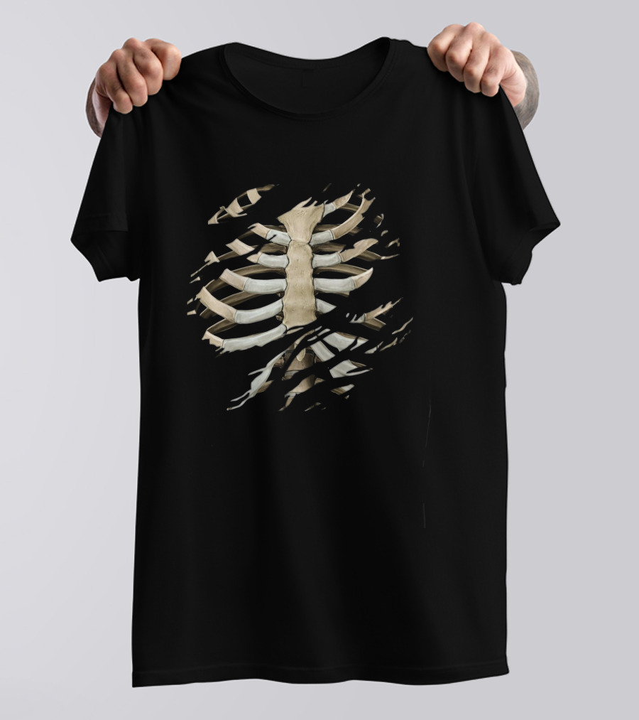 Torn Rib Cage Skeleton Anatomy T-Shirt
