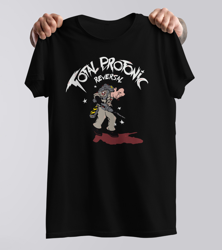 Total Protonic Reversal Ghostbuster Crossover With Cartoon Proton Pack T-Shirt
