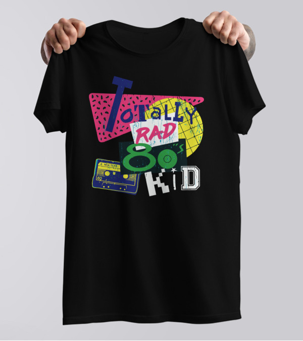 Totally Rad 80s Kid Retro Cassette Tape T-Shirt