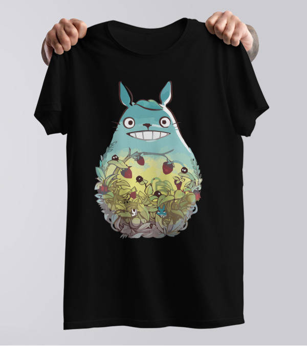 Totoro Forest Garden With Strawberries And Forest Spirits T-Shirt