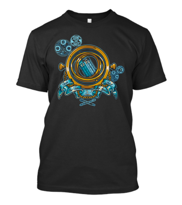 Turn The Time Twist The Space TARDIS Porthole Steampunk T-Shirt