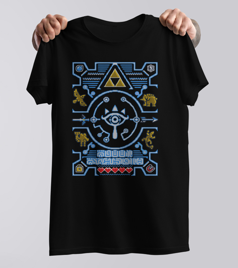 Ugly Sheikah Triforce Eye Symbol With Hyrule Creatures T-Shirt