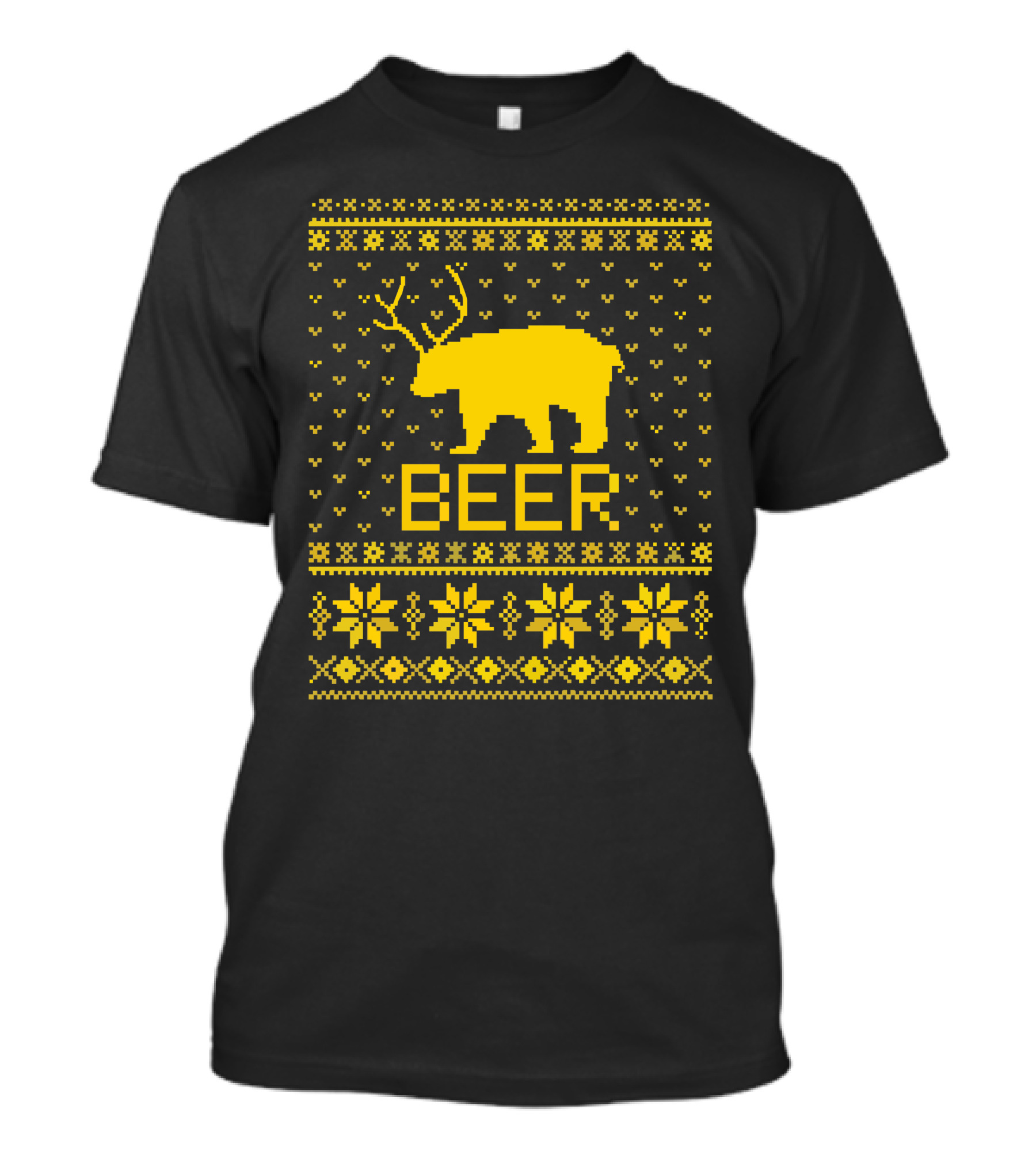 UglyParty Beer Bear Antlers Knit T-Shirt