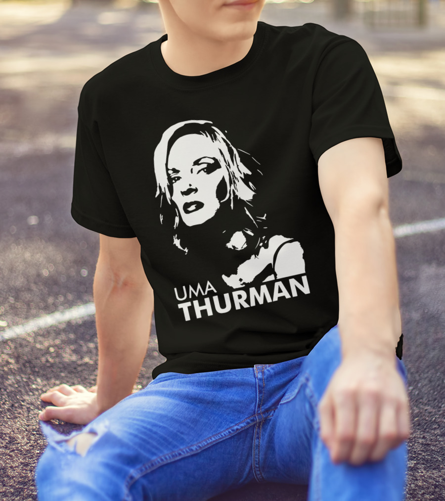 UMA THURMAN Pop Culture Icon Stencil T-Shirt