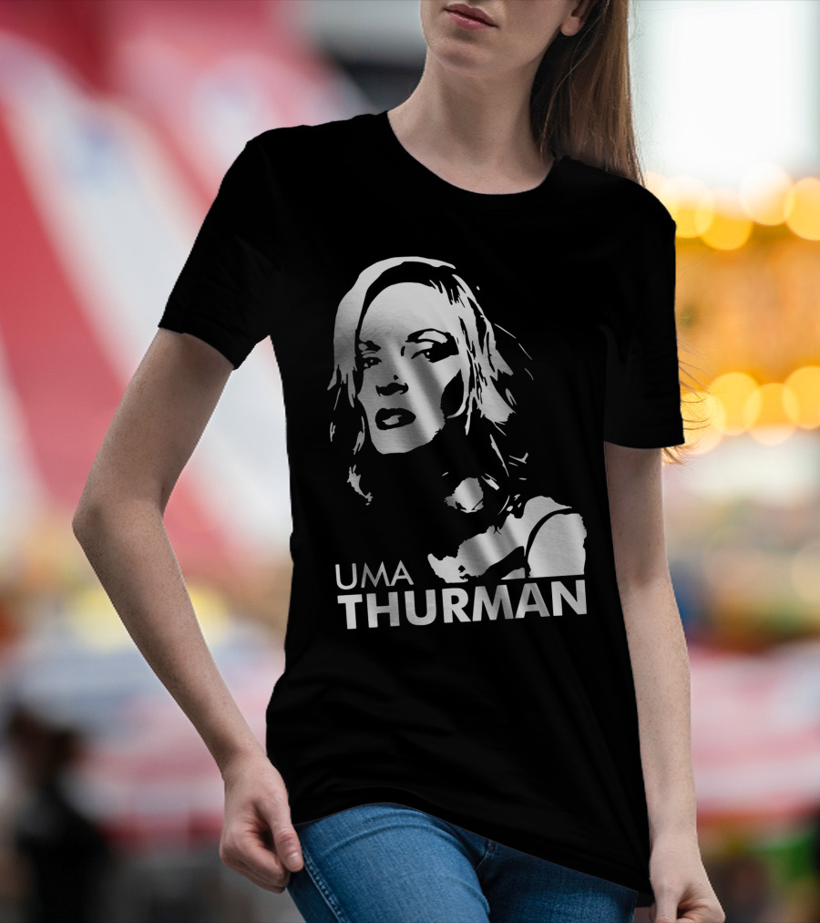 UMA THURMAN Pop Culture Icon Stencil T-Shirt