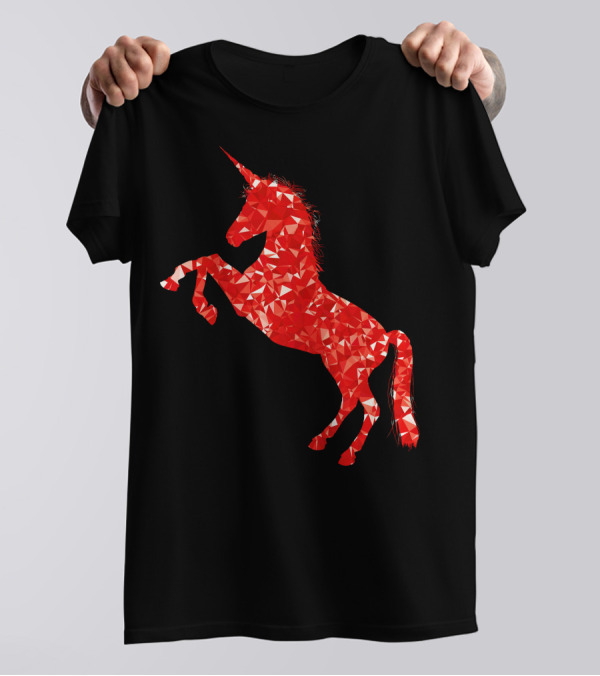 Unicorn Red Geometric T-Shirt