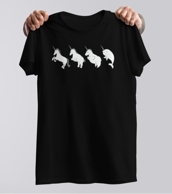 Unicorn To Narwhal Evolution Sequence T-Shirt