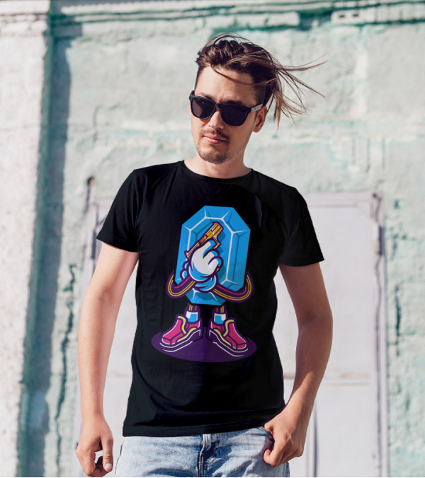 Used To Be Cool Vector Crystal Cartoon Gun Sneakers T-Shirt
