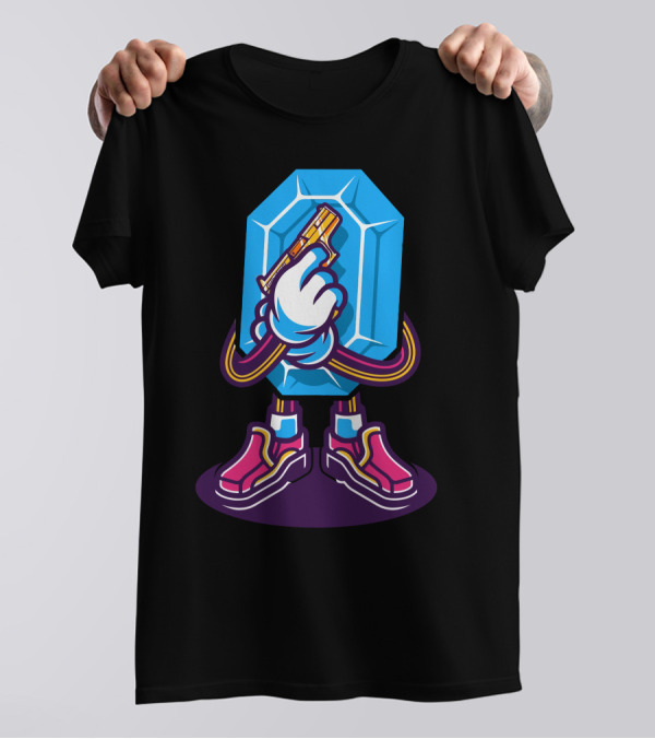Used To Be Cool Vector Crystal Cartoon Gun Sneakers T-Shirt