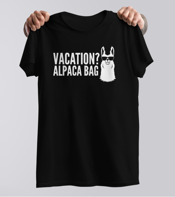 Vacation Alpaca Bag Animal Humor With Sunglasses T-Shirt