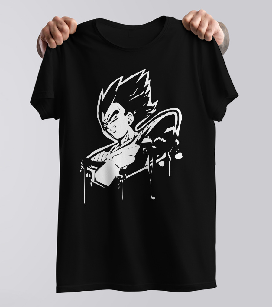 Vegeta Black And White Graphic Dragonball T-Shirt