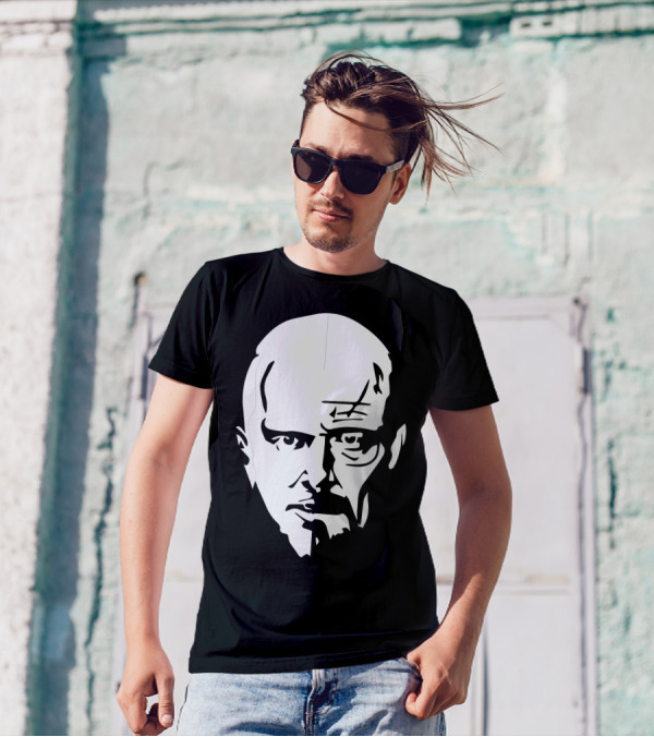 Walter White Jesse Pinkman Breaking Bad Split Face T-Shirt