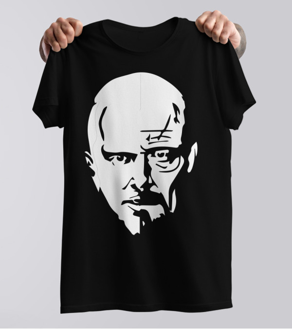 Walter White Jesse Pinkman Breaking Bad Split Face T-Shirt