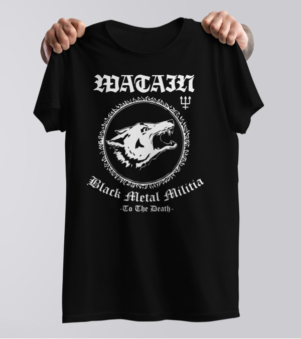 Watain Black Metal Militia Wolf Symbol To The Death T-Shirt
