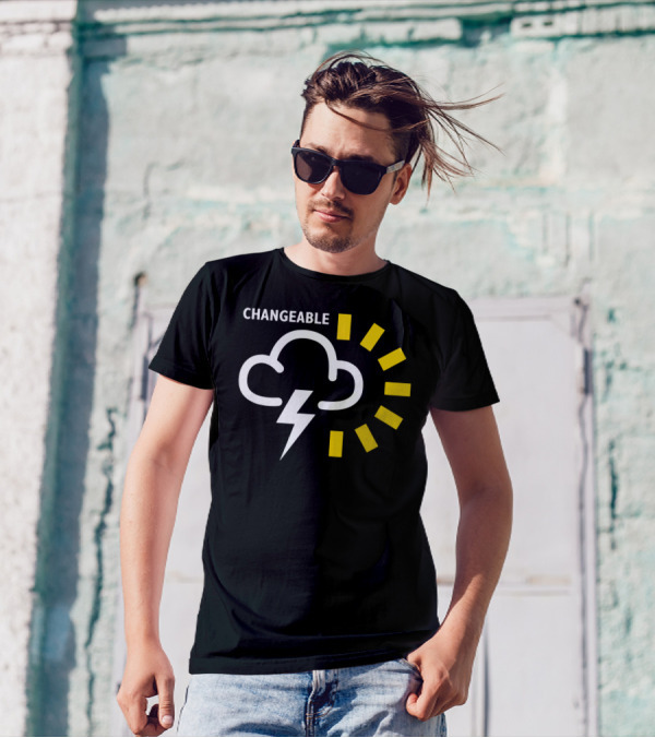 Changeable Weather Forecast Cloud Lightning Sun T-Shirt