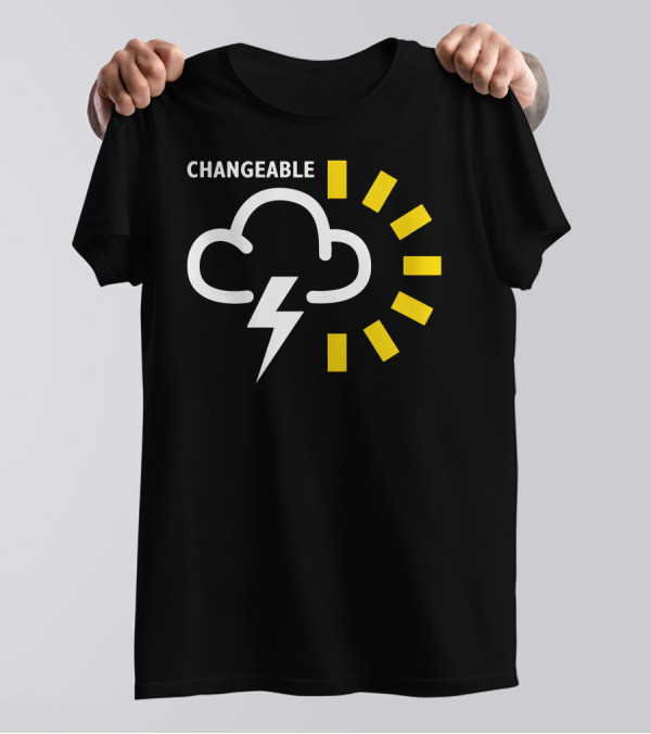 Changeable Weather Forecast Cloud Lightning Sun T-Shirt