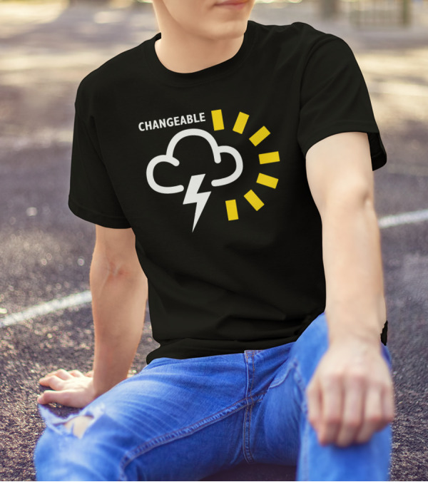 Changeable Weather Forecast Cloud Lightning Sun T-Shirt