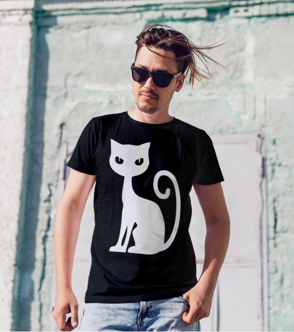 White Cat Silhouette T-Shirt