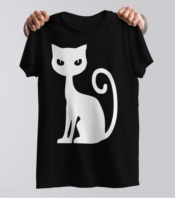 White Cat Silhouette T-Shirt