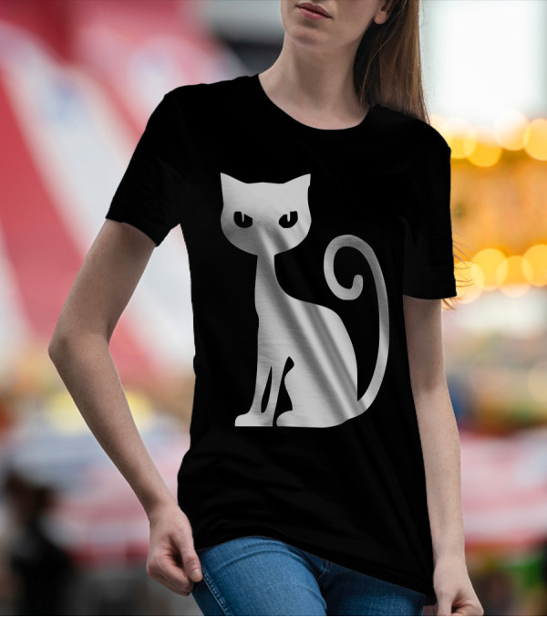 White Cat Silhouette T-Shirt