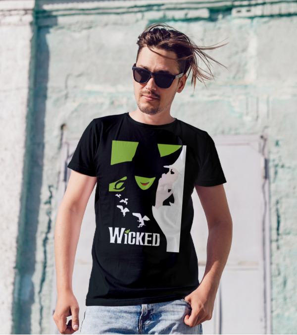 Wicked Broadway Musical Wizard Of Oz Green Witch White T-Shirt