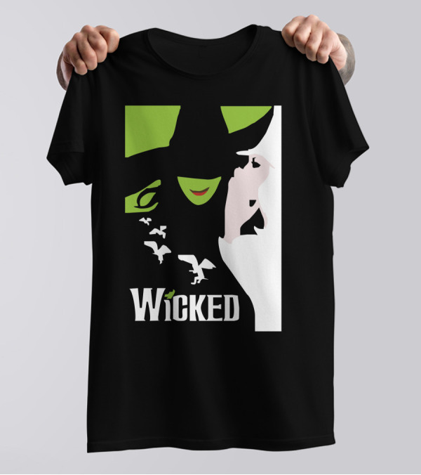 Wicked Broadway Musical Wizard Of Oz Green Witch White T-Shirt