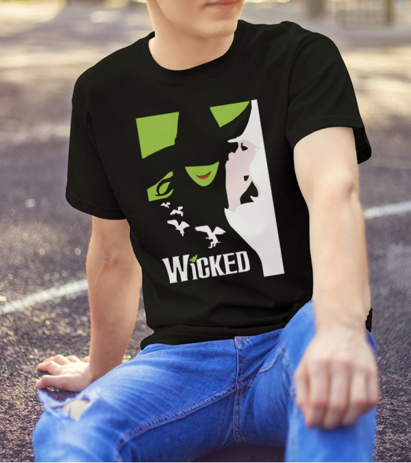 Wicked Broadway Musical Wizard Of Oz Green Witch White T-Shirt