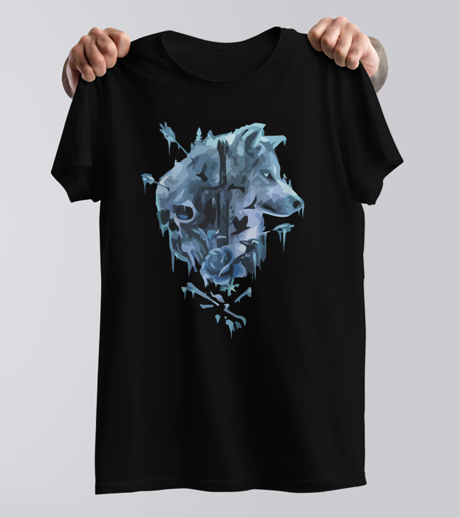 Winter Rose Wolf Icy Dual Face T-Shirt