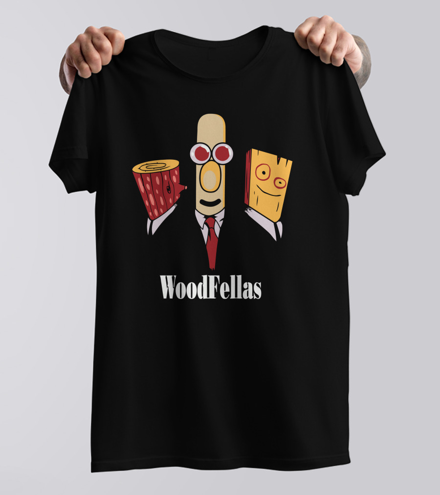 Woodfellas Wood Log Cartoon Characters In Suits T-Shirt