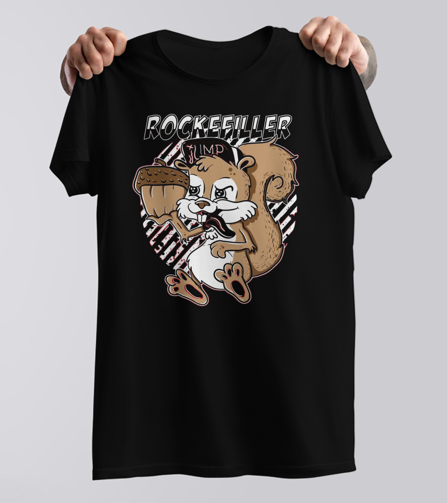 ROCKEFELLER JUMPING SQUIRREL WITH ACORN AND CAP T-Shirt